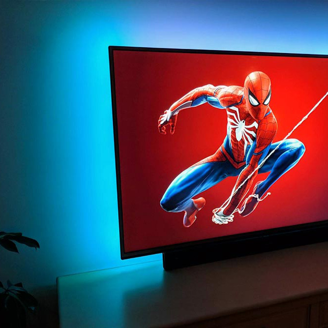 Ledlist bakom tv rgb Färgad ledstrip