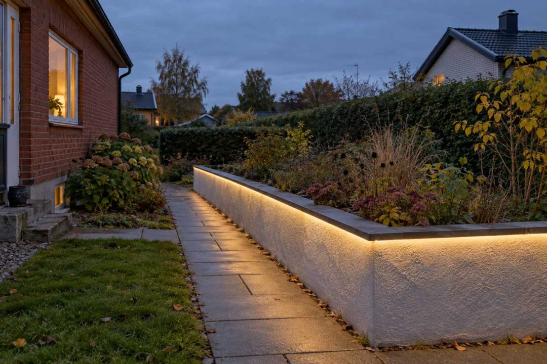 Mur hus belysning ledstrip ledlist